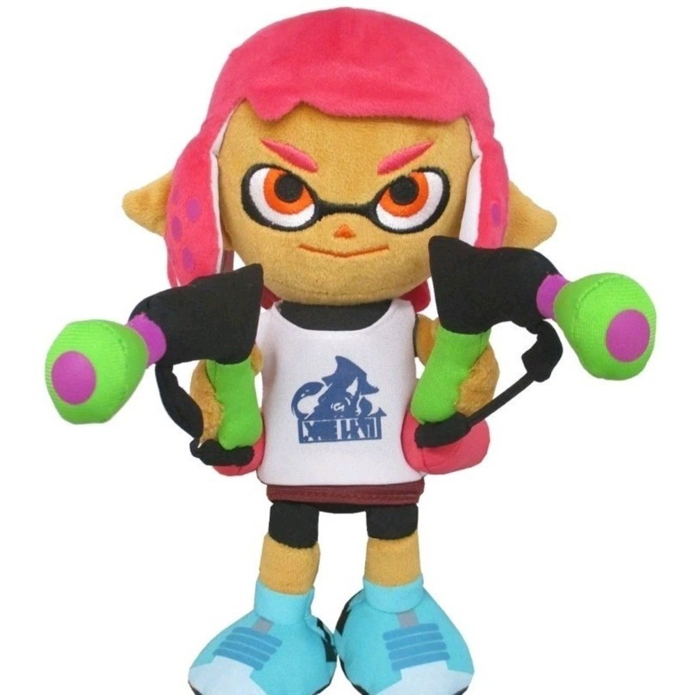Splatoon 2 Inkling Girl Plush Splat Dualies Nintendo Stuffed Little Buddy 1436